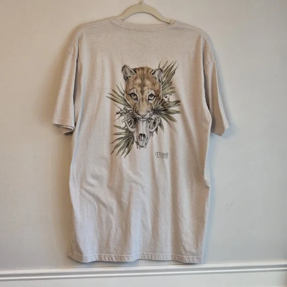 Freehand Goods Collab V. Steiner Cougar Head Above Cougar Skull Graphic Tee XL - Picture 2 of 10